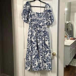 Emerson Poplin Puff Sleeve Midi Dress